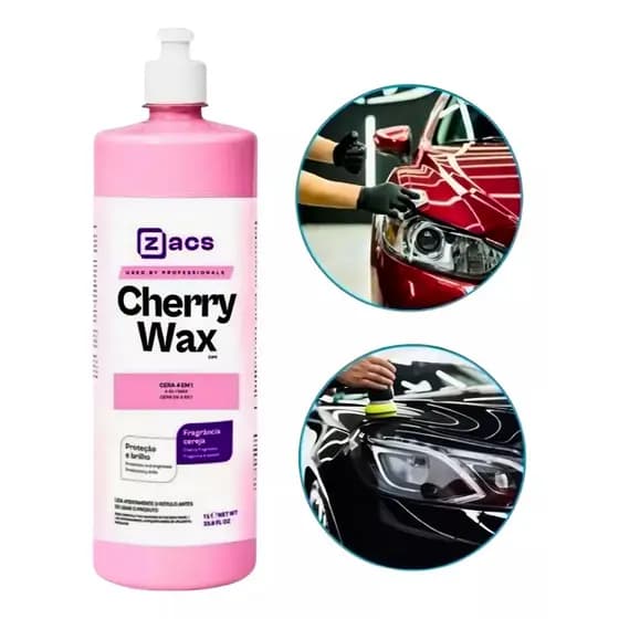 Cherry Wax 4 Em 1 Zacs 1l Cera Brilho Proteção Tira Riscos