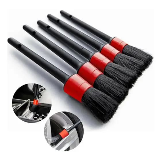 Kit de 5 Pinceis para Detalhamento Automotivo e de Motos super resistente 5 tamanhos