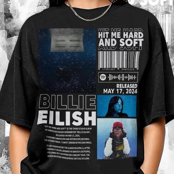 Camiseta Unissex Algodão Album Music Billie Eilish 2024 I ! fashion
