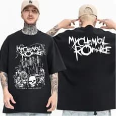 Camiseta Camisa Blusa Unissex Algodão My Chemical Romance, Mcr Dead, Preto, Punk, Emo, Rock Band 30.1 fashion