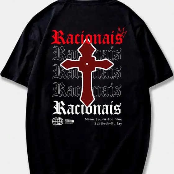 Camiseta Camisa CRUZ Racionais Unissex 100% Algodão Streetwear Lançamento Envio Varias Cores!! !