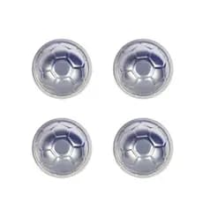 Kit Mini Forma Bola De Futebol 9,0x4,2cm Caseirinhos Copa do Mundo 4 Peças Alumínio Roldan