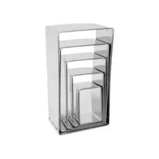 Kit Aro Jogo Cortador Retangular 5 Peças Inox Roldan