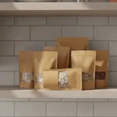 Saco Kraft Stand UP para Alimentos. 50 Unidades.
