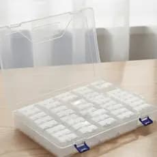 Caixa Organizadora Multiuso Transparente com 45 Compartimentos - Ideal para Miçangas, Joias e Pequenos Artesanatos