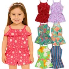 Kit 3 Macaquinhos Para Menina Verão Leve e Confortável