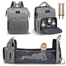 Bolsa de maternidade multifuncional, térmica e impermeável, que se transforma em berço-M002
