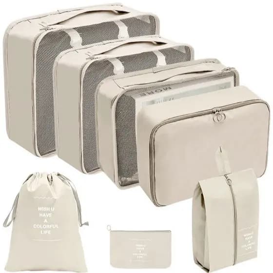 Kit 7 un Organizadores De Viagem Para Roupas Maquiagens Assesorios Alto Qualidade