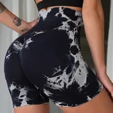 Short Fitness Academia Feminino Sem Costura Exercício Yoga Cintura Alta Roupas de academia/pilates/yoga