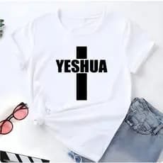 T-shirt Linda Yeshua Cruz Jesus Cristo Camiseta Feminina Blusinha LEOZ