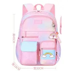 Mochila Escolar de Costas Passeio Infantil Feminina Menina Reforçada Arco Iris