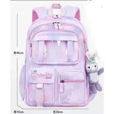 Mochila Escolar Feminina Infantil Juvenil Bolsa Grande Passeio Viajem Menina Grande Capacidade Com Chaveiro Abertura180º