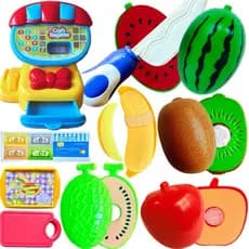 Brinquedo Comidinha Mercadinho Infantil Cortar Frutinhas Legumes Velcro