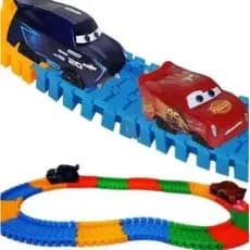Pista Com Carrinho Mcqueen Led Trilha Maluca P/montar 56 Promoção - Entrega Imediata