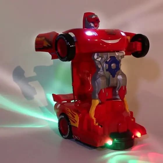 Carrinho Relâmpago Mcqueen Carros Vira Robô Som E Luzes