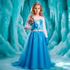 Fantasia Frozen Luxo Infantil com Kit Completo Princesa Elsa Roupa Festa Menina