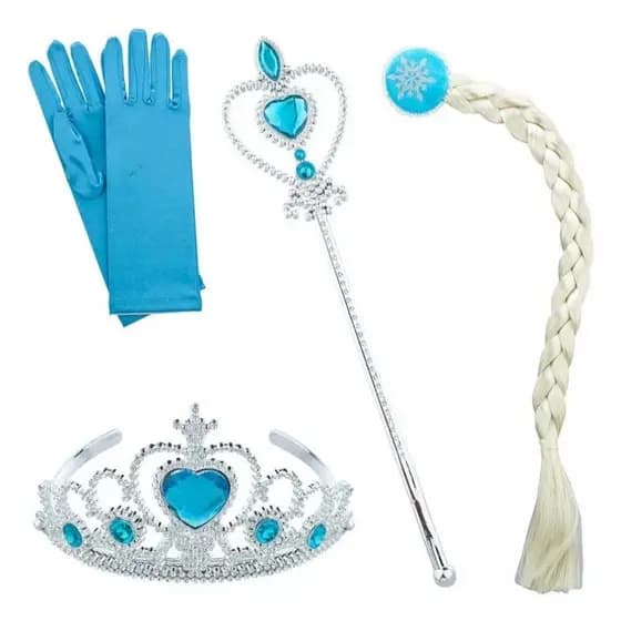Kit Frozen Infantil Acessórios Coroa Varinha Luvas Fantasia Princesa Elsa