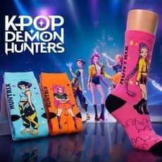 Meias Huntrix Guerreiras do Kpop Cano Alto Estilo Coreano Cosplay Feminina