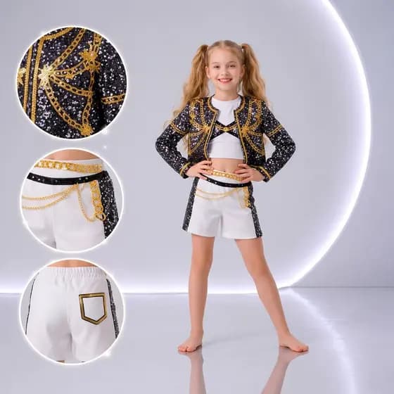 Fantasia Infantil Guerreiras do Kpop Rumi Huntrix Show Dança Cosplay Kpop