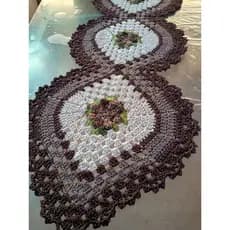 Trilho de Mesa em Crochê Artesanal Floral Decoração Sala Mesa Posta Luxo