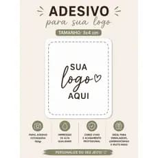 Adesivo Personalizado 3x4 cm com Sua Logo | Papel Fotográfico Adesivo 230g 40 unidades | Etiqueta para Embalagens