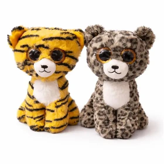 Pelúcias Ty Beanie Tigre e Leopardo Onça Guepardo 25cm