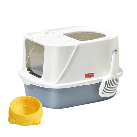 Caixa De Areia Fechada Para Gatos Com Gaveta Banheiro Para Gato Dobravel Anti Odor Com Pa E Tigela