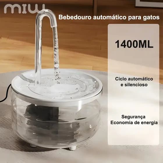 MIW Fontes Para Animais De Estimação Filtro De Circulação Automática Bivolt Fonte De Água Gatos Bebedores Elétricos