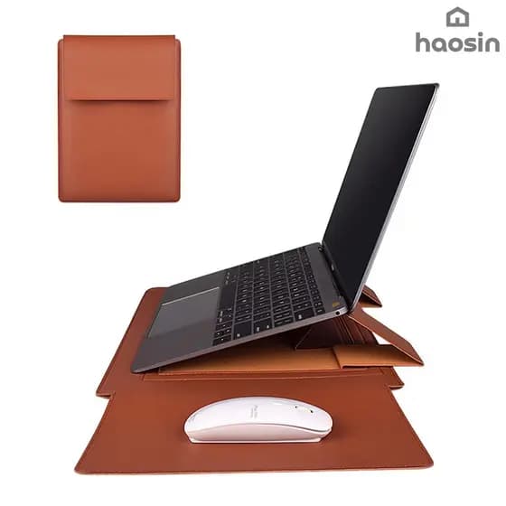 Capa Para Notebook Stand Macia De Couro PU Macbook Air Pro 16 Polegadas Bolsa