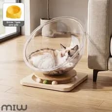 Cama Espacial Gato Acrilico Transparente Casinha De Gato Luxo Alivia Tedio Pet