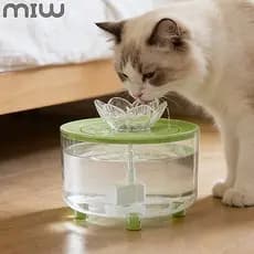 Bebedouro Automático para Gatos Tanque transparente Capacidade 1.5L Alimentação USB Base antiderrapante
