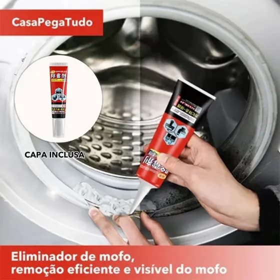 (Tampa incluída)Gel de limpeza potente contra mofo e bolor, remove manchas difíceis e mantém o ambiente limpo e fresco