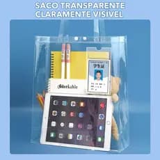 Bolsa transparente, Bolsa para Exames, Bolsa para Arquivos, Bolsa de Armazenamento para Estudantes, Bolsa para Cosmético