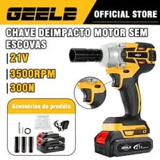 chave de impacto a bateria Parafusadeira Reforçada Portátil 1/2" brushless21v Bateria