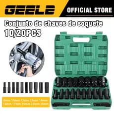 Kit Jogo de Soquetes de Impacto Longo 1/2 10/20 Peças 8 A 24mm/8-32mm