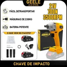 Chave de impacto sem escova de alta potência 21v 700Nm torque estojo com bateria