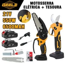Conjunto de tesouras de poda e motosserra tipo bateria 21V