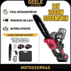 Moto Serra Elétrica 2000W 12 Polegadas Com Duas Baterias completa super forte
