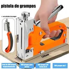 Grampeador Tapeceiro Profissional Pistola de Grampos 4 em 1 Manual para Madeira e Estofados