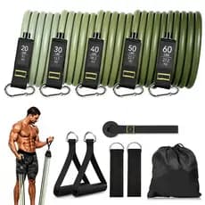 Faixas Elásticas de Resistência 150/200 LBS, Tensão Profissional para Treino, Fisioterapia e Pilates
