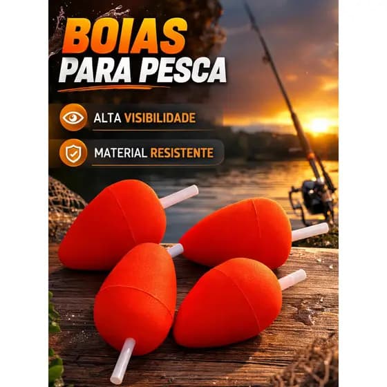 Boia Lambari Número 5 Para Pesca Alta Visibilidade Kit 4 Unidades