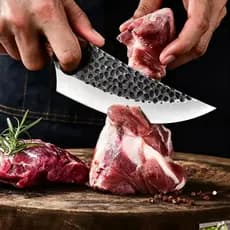 Faca de Churrasco Artesanal  Aço Inox Cirúrgico Super Afiada  Bainha em Couro Legítimo Personalizada