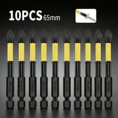 Kit com 10 Pontas Phillips PH2 em Aço Imantadas, para Parafusadeira Furadeira