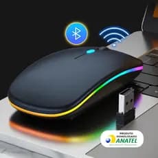 Kit Mouse Gamer e Mousepads, LED RGB sem fio/com cabo de 132cm, 5 modelos de mousepad com temas de jogos clá