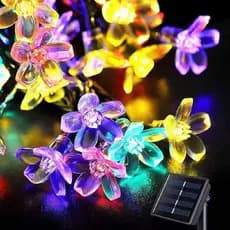 Luz Solar RGB em Forma de Flor para Jardim  Decoração Externa