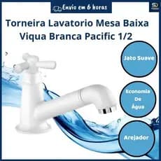 Torneira Plastica Lavatorio Baixa Viqua Pacific 1/2 Branca