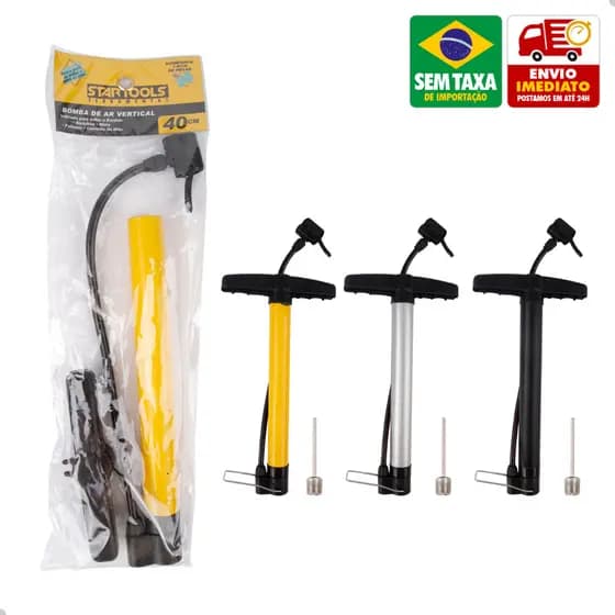 Bomba De Ar Vertical Pneu Bike Carro Moto 40cm 59cm Startools AR0392 AR0393