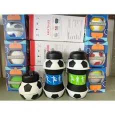 kit ate 20 Garrafa Água Infantil Bola Dobrável 550ml Squeeze Futebol Basquete Flexível Retrátil Decoração Alça-BYB