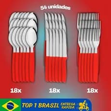 Jogo de talheres de inox, jogo de talheres inox com cabo, faca, garfo, colher.
