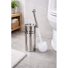 Kit Escova Sanitaria Suporte Resistente Inox Higiene Banheiro Organizado Duravel Moderno